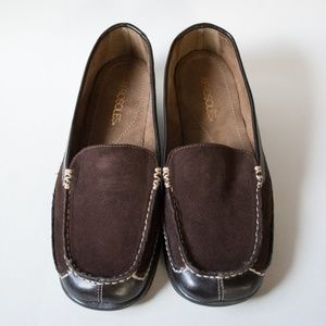 AEROSOLES Escargot Faux Suede Brown Loafers 7.5/8